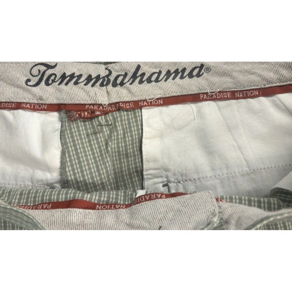 Tommy Bahama Mens Shorts Green Checkered Paradise Nation Cotton Sz 38 Golf - Picture 3 of 6